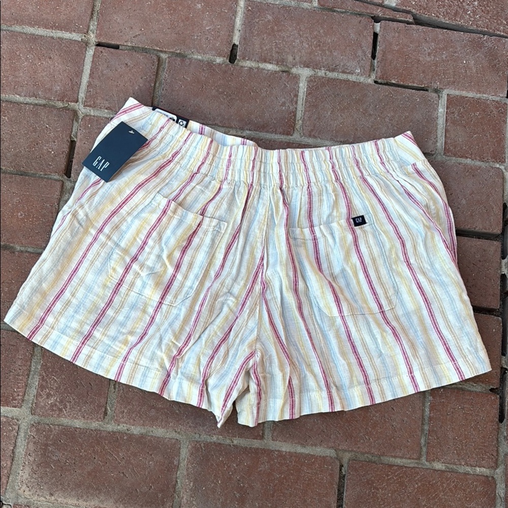 NWT GAP High Waist XL Shorts in Linen/Rayon blend Cream w/ Stripes. Summer cool! - Picture 6 of 16
